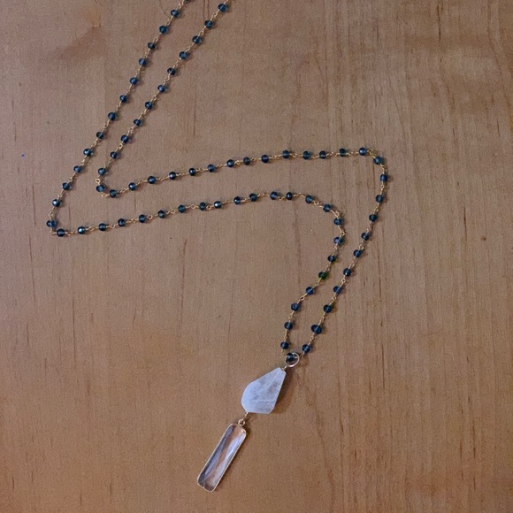 Moonstone/Crystal Quartz/Blue Quartz necklace - Picture 2 of 6